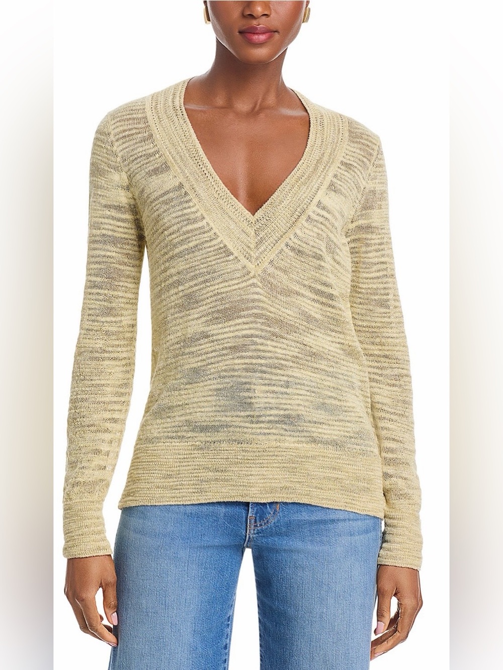 Veronica Beard Coleta V Neck Knit Sweater